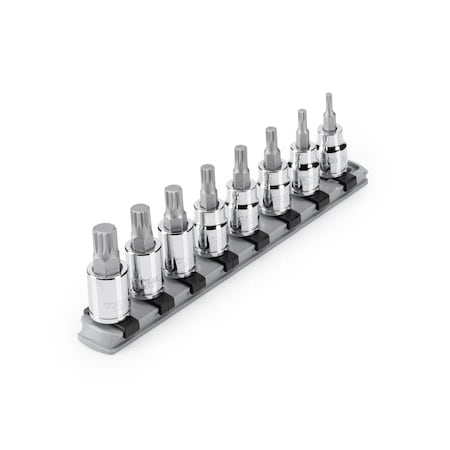Tekton 3/8 Inch Triple Square Bit Socket Set with Rail, 8-Piece (M4-M12) SHB91108